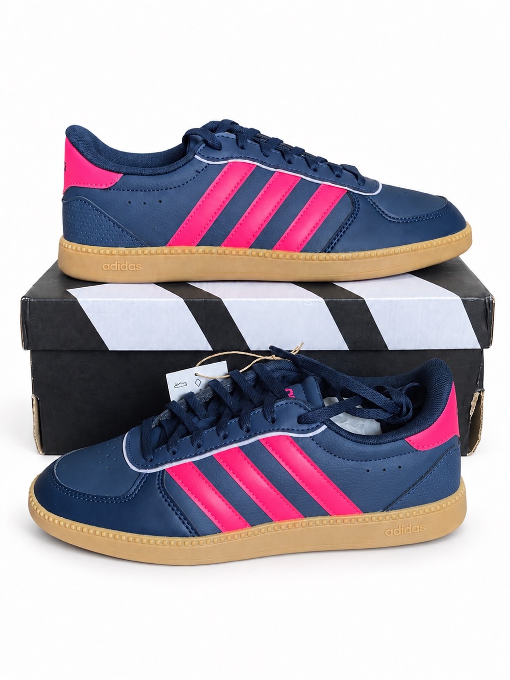 Adidas Breaknet Sleek J Navy & Pink Retro youth 6 womens 7